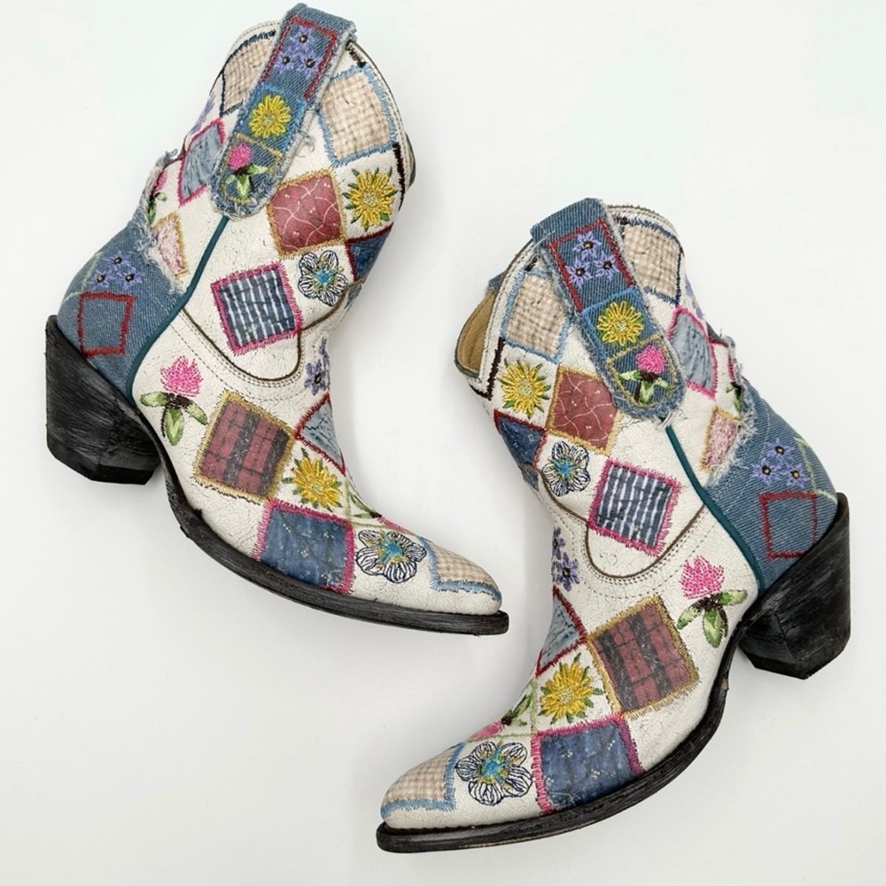 NIB Old Gringo Heirloom Yippee Ki Yay Patchwork & Leather Cowboy Boots Sz 7.5/8 - Picture 9 of 13